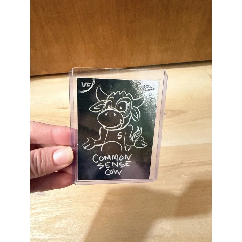 2026 Topps Chrome VeeFriends COMMON SENSE COW C-8 Chalkboard Refractor